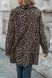 Goosudu Casual Leopard Patchwork Turndown Collar Outerwear