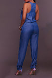 Goosudu Fashion Slim Casual Zipper Denim Jumpsuit