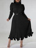 Goosudu Puff-Sleeve Top & Pleated Skirt Set