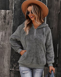 Goosudu Clearance Women's Fleece Sweatshirt Hoodie Solid Zipper Hoodie