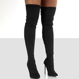 Goosudu Stylish Knitting Stiletto Over The Knee Boots