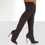 Goosudu Stylish Knitting Stiletto Over The Knee Boots