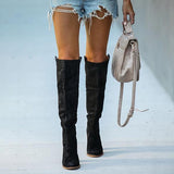 Goosudu Distressed Faux Suede Slouch Boots