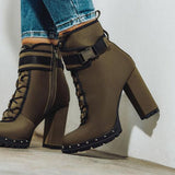 Goosudu High Heel Comfy Boots