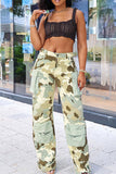 Goosudu Camouflage Punk Patchwork Multi Pocket Pants