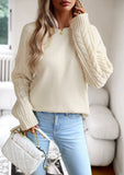 Goosudu Women's Knitted Sweater Crew Neck Pullover