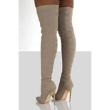 Goosudu Stylish Knitting Stiletto Over The Knee Boots