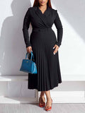 Goosudu V Neck Pleated Dress