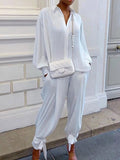 Goosudu White Shirt & Tied Pants Set