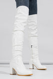 Goosudu Solid Color Stylish Over the Knee Boots