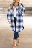 Goosudu Casual Plaid Pocket Turndown Collar Outerwear