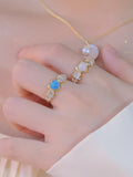 Goosudu Stella Opal Heart Open Ring