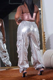 Goosudu Metallic Punk Multi Pocket Pants