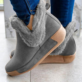 Goosudu Soft Faux Suede Fur Ankle Boots