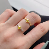 Goosudu 18K Gold Plated Topaz Minimal Stackable Ring