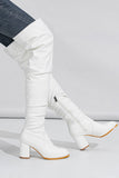 Goosudu Solid Color Stylish Over the Knee Boots