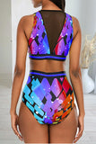 Goosudu Sexy Print Split Joint Swimwears