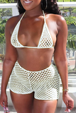 Goosudu Sexy Solid Mesh Swimwears