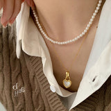 Goosudu [Heart Lock]AB Sides Pendant Necklace