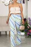 Goosudu Casual High Waist Floral Flared Pants