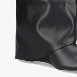 Goosudu Comfy Leather Hidden Wedge Heel Roman Boots