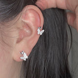 Goosudu 925 Silver Simple Butterfly Stud Earring