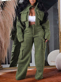 Goosudu Fleece Jacket & Cargo Pants Set