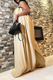 Goosudu Solid Color Whimsical Wide Leg Jumpsuit With Belt