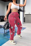 Goosudu Letter Print Sporty Pocket Pants