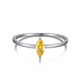 Goosudu 18K Gold Plated Topaz Minimal Stackable Ring