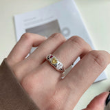 Goosudu Rainbow Zirconia Sivler Finger Band Ring