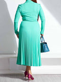 Goosudu V Neck Pleated Dress