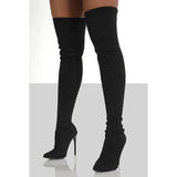 Goosudu Stylish Knitting Stiletto Over The Knee Boots