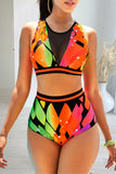 Goosudu Sexy Print Split Joint Swimwears