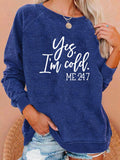 Goosudu Women's Casual Sweatshirt Yes I'm Cold Jesus Letter Print on Sweatshirts