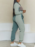 Goosudu Colorblock Zip Top & Jogger Pants Set