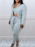 Goosudu Solid Three-Piece Sweatsuit