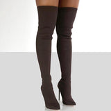 Goosudu Stylish Knitting Stiletto Over The Knee Boots