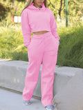 Goosudu Solid Hoodie & Pants Set