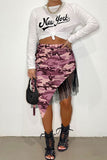 Goosudu Camouflage Cool Irregular Skirt