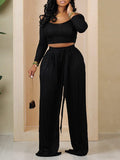 Goosudu Off-Shoulder Tee & Tied Pants Set