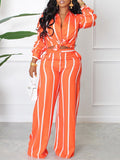 Goosudu Stripe Shirt & Pants Set