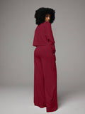 Goosudu Raw-cut Sweatshirt & Wide-Leg Pants Set