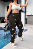 Goosudu Letter Print Sporty Pocket Pants