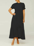 Goosudu Solid Ruffle Dress