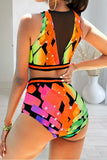 Goosudu Sexy Print Split Joint Swimwears