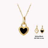 Goosudu [Heart Lock]AB Sides Pendant Necklace