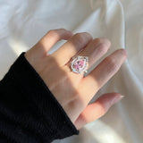 Goosudu Drop Pink Silver Ring