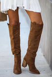 Goosudu Solid Color Classic Suede Boots