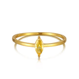 Goosudu 18K Gold Plated Topaz Minimal Stackable Ring